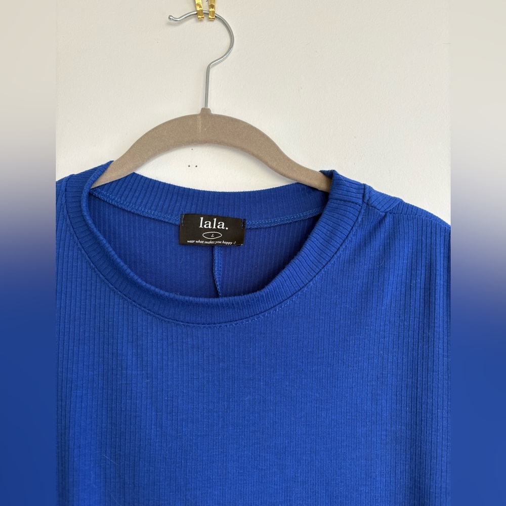 Dressed in LALA - Lex Ribbed Playsuit in Royal Blue - Picture 3 of 5